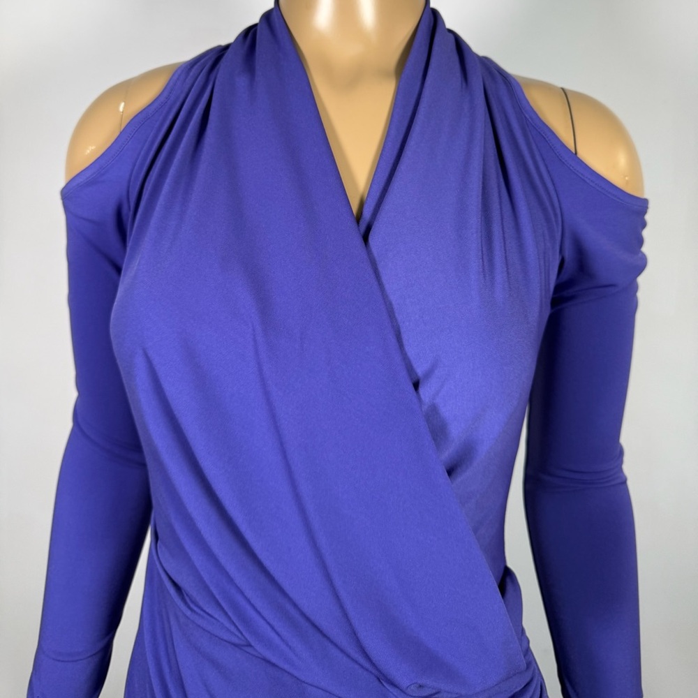 Boston Proper Women’s Size 2 Cold-Shoulder Drape Ruched Dress - Picture 2 of 11